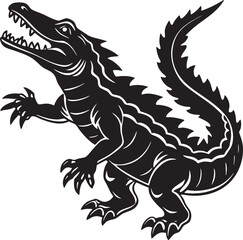 crocodile silhouette vector illustration Design on a white background