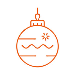 Obraz premium Christmas bauble, line icon, colored, holiday decoration symbol
