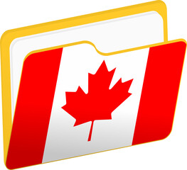 Obraz premium File folder icon with flag of Canada