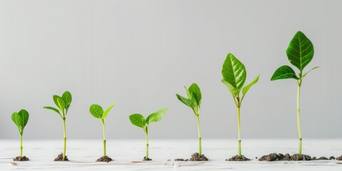 Minimalist Growth: A minimalist design showing business growth on a white canvas