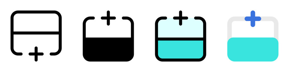 Obraz premium Editable add row above vector icon. Part of a big icon set family. Perfect for web and app interfaces, presentations, infographics, etc