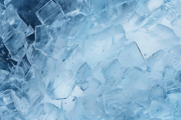 Fototapeta premium Processed collage of blue cold cracked ice surface texture. Background for banner, backdrop