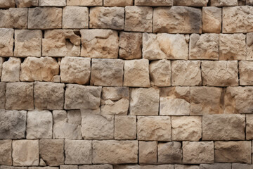 Fototapeta premium Processed collage of old ancient sand block wall texture in daylight. Background for banner