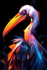 Fototapeta premium Colorful Abstract Bird Portrait