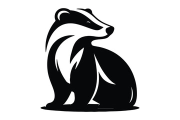 A black Silhouette otter animal vactor	