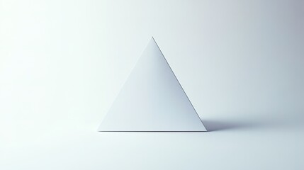 Minimalistic white triangle on a plain background
