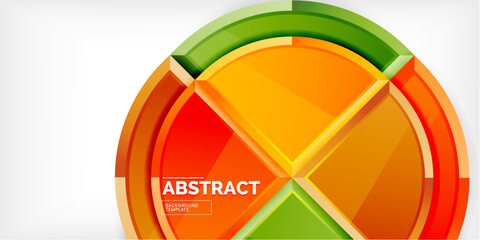 Abstract background - circles and round triangles with 3d effect. Vector Illustration For Wallpaper, Banner, Background, Card, Book Illustration, landing page