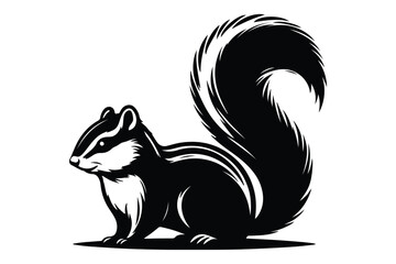 Squirrel silhouette logo design. vector illustration	