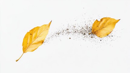 Naklejka premium Leaf Turning to Ash in Midair with Vibrant Colors