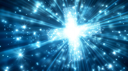 Naklejka premium Ethereal Light Converging in a Cross Shape