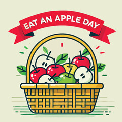 illustration of a basket filled with apples for the international Eat Apple Day