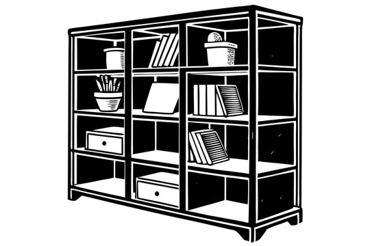 recommend clip art: Bookshelf Icon Outline Vector