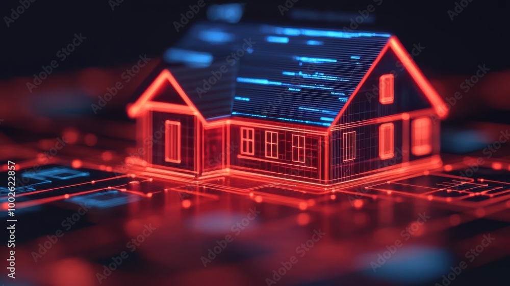 Poster iot device integration, holographic data flow, seamless smart home ecosystem, futuristic control pan