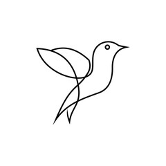 bird logo with abstract line style which symbolizes freedom and elegance