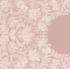  vintage floral pattern on dusty pink background. perfect for invitations & scrapbook pages.