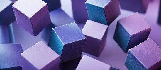Obraz premium Abstract Purple and Blue Cubes Composition