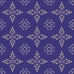 Luxury Thai pattern soft purple background vector illustration. Lai Thai element pattern. Lavender colorthai fabric modern design pattern on blue background vector