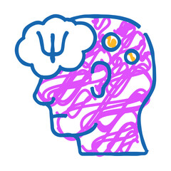 patient thinking about doctor help doodle icon sketch vector. patient thinking about doctor help sign. isolated symbol illustration