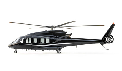 Modern White Helicopter Isolated on White Background