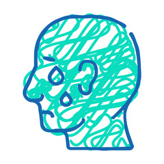 depression problem doodle icon sketch vector. depression problem sign. isolated symbol illustration