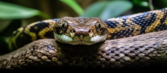 Fototapeta premium Close-up of a Snake with a Sharp Gaze