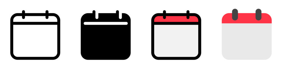 Editable vector empty calendar icon. Part of a big icon set family. Perfect for web and app interfaces, presentations, infographics, etc