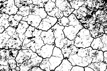 Grunge black and white crack texture background. Use for decoration, aging or old layer