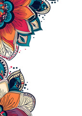 Vibrant Mandala Flower Design on White Background