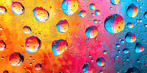 A colorful background with many small drops of water