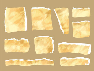 Torn Ripper Watercolor Paper Sheet Textures Element Vector Collection