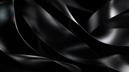 Fototapeta premium Dark Satin Ribbons in Motion