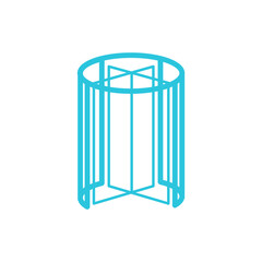Glass revolving door icon. Isolated on white background.