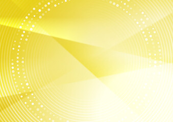 Bright yellow hi-tech geometric abstract background with radial dotted lines. Vector futuristic smooth low poly design