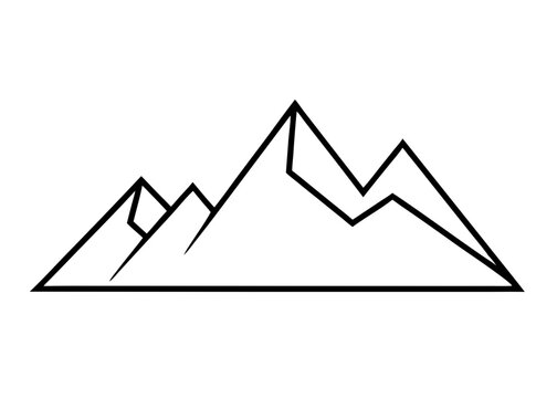 recommend clip art: set of line art rocky Mountain landscape vector silhouette back 