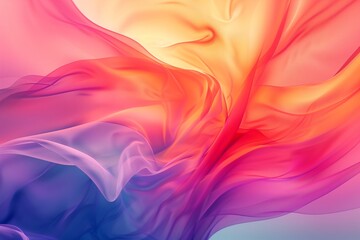 Obraz premium A colorful, flowing piece of fabric with a pink and blue stripe