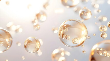 Glowing Vitamin Orbs Gently Entering Nourishing Skin Surface for Radiant Rejuvenation