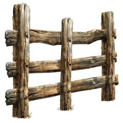 Obraz premium Rustic wooden fence panel ideal for rural landscapes, gardens, and farm settings, providing a natural feel and aesthetic.