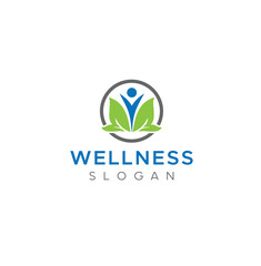 Wellness flat Logo Design.with vector design