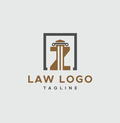 law logo with pillars of justice symbol concept, a creative premium of lawyer and law office