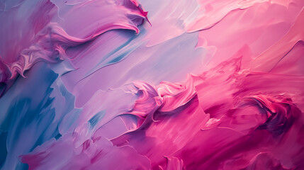 Abstract art pink, purple and blue  background made with acrylic paints. Multicolored paint strokes on the drawing. Concept of creativity and inspiration. 