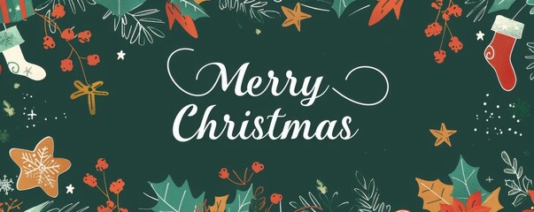 Merry Christmas background with christmas element. Vector illustration