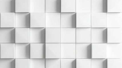 3D geometric shapes in a seamless white wall pattern, ideal for modern design projects.