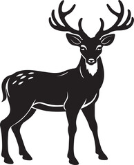 Minimalist deer silhouette in vector style on a white background, highlighting the animal's elegant shape