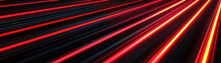 Obraz premium Abstract light trails, vivid colors on a dark background, dynamic motion effect.