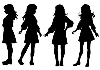 人物　全身ポーズ　シルエットセット