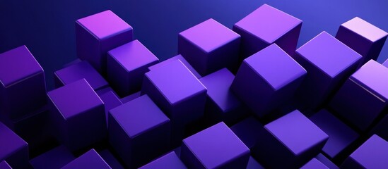 Abstract Purple Cubes 3D Rendering