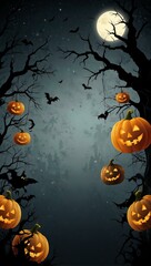 Spooky Halloween elements on a blank background for party promotions.