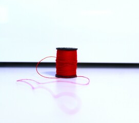 needlework, threads, sewing, tailor, red threads