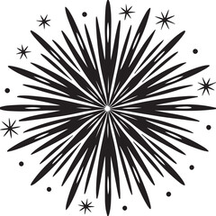 Vector image depicting a display of colorful fireworks lighting up the night sky, emphasizing celebration and joy