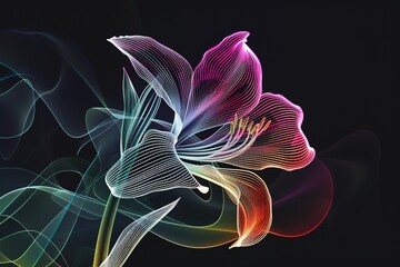 3D rendering abstract colorful fractal light background